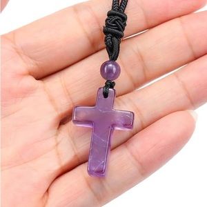 Amethyst Stone Cross Necklace